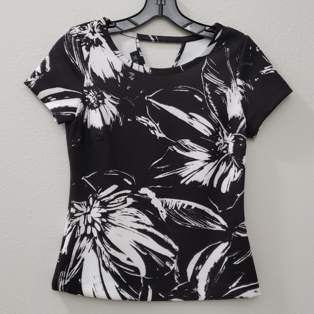 B&W Floral Top